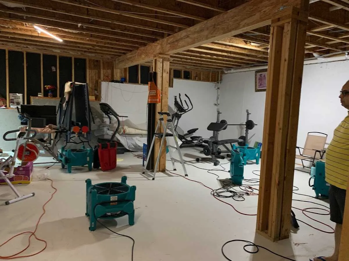 Basement drying equipment setup for Odor Removal & Deodorization in Fergus Falls