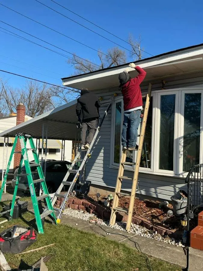 Restoration crew performing exterior repair in Fergus Falls